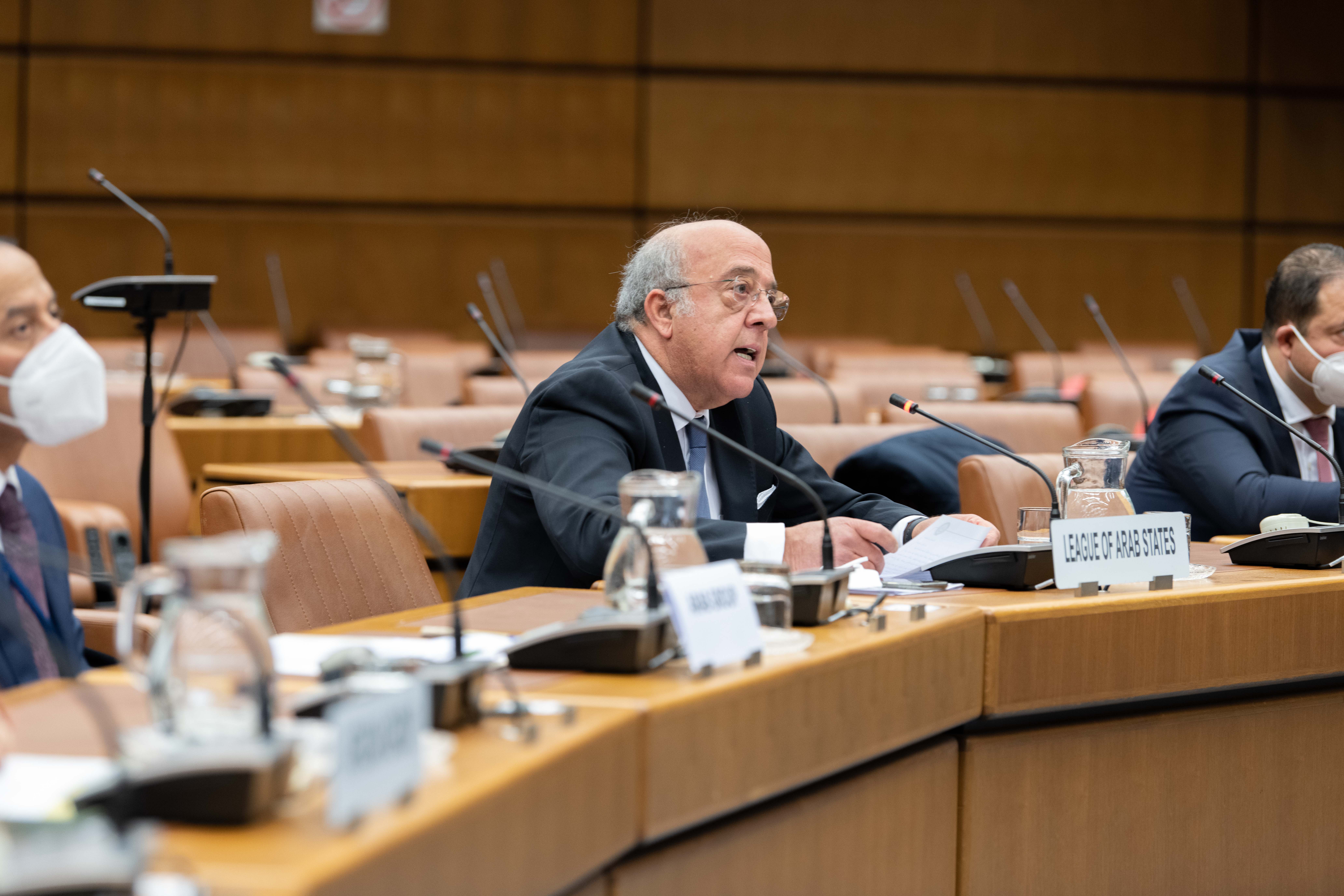 League of Arab States (statement of the Secretary-General of LAS, Mr. Ahmed Aboul Gheit) delivered by H.E. Mr. Mohamed Samir Koubaa, Head of the Permanent Observer Office of the League of Arab States to the United Nations (Vienna) (in-person)